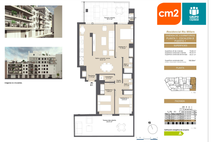 3 DORMITORIOS PUERTA 1 ESC.B