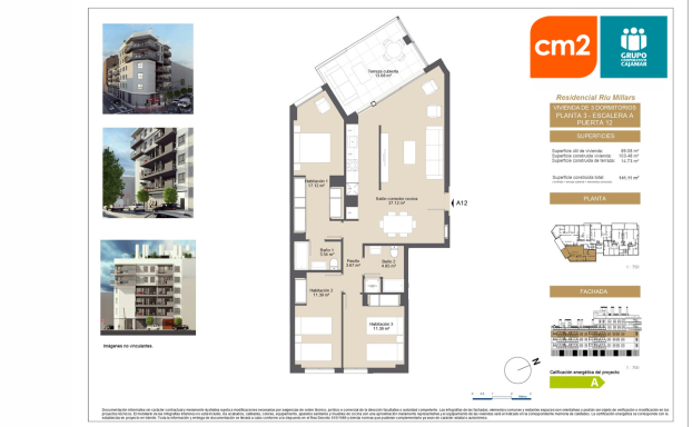 3 DORMITORIOS PUERTA 12 ESC A